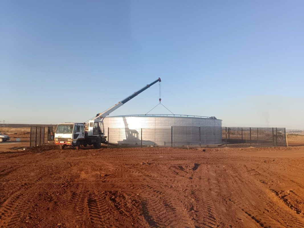 Tank installation on agricultural land